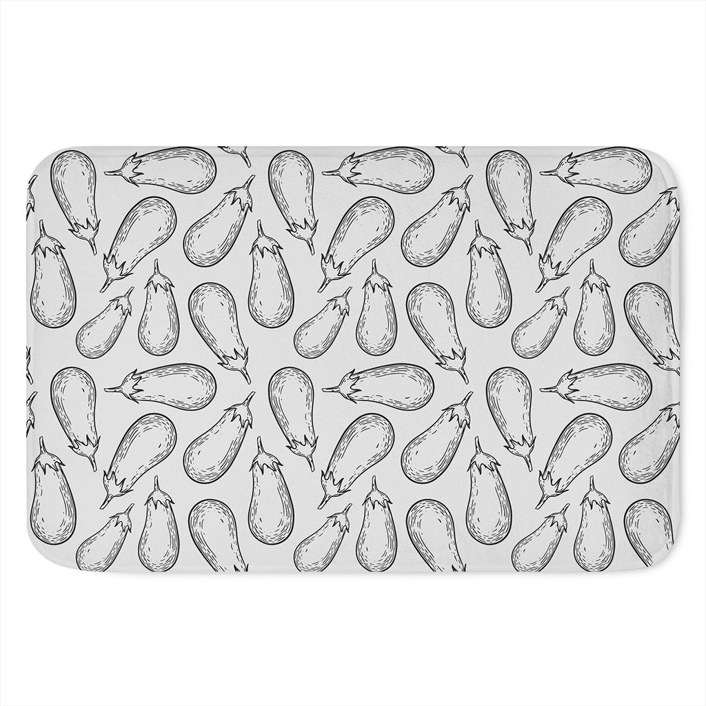 White Eggplant Drawing Print Indoor Door Mat