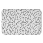 White Eggplant Drawing Print Indoor Door Mat