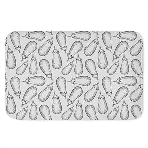 White Eggplant Drawing Print Indoor Door Mat