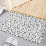 White Eggplant Drawing Print Indoor Door Mat