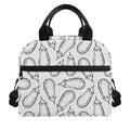 White Eggplant Drawing Print Insulated Lunch Bag