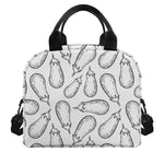 White Eggplant Drawing Print Insulated Lunch Bag
