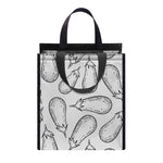 White Eggplant Drawing Print Insulated Lunch Tote