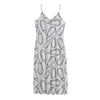 White Eggplant Drawing Print Jersey Midi Cami Dress