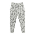 White Eggplant Drawing Print Jogger Pants