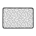 White Eggplant Drawing Print Kitchen Mat