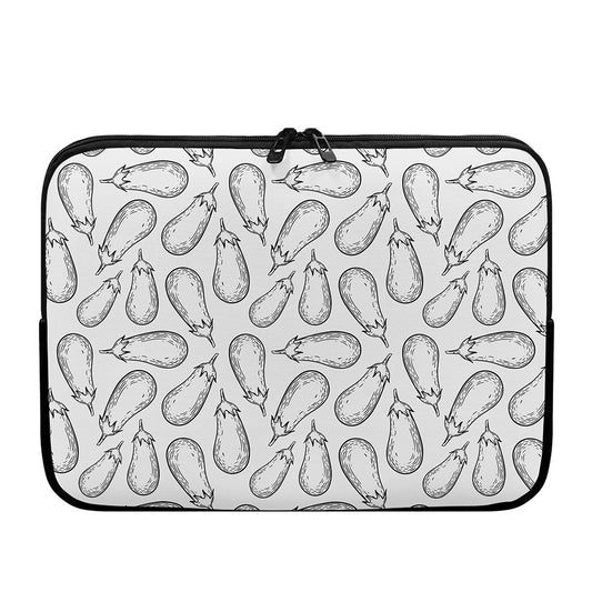 White Eggplant Drawing Print Laptop Sleeve