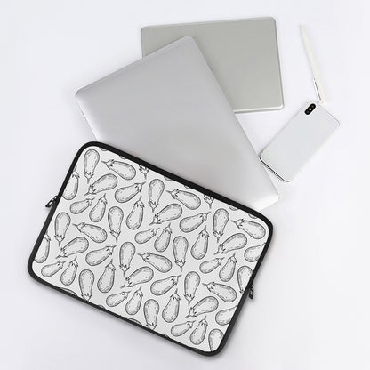 White Eggplant Drawing Print Laptop Sleeve