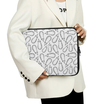 White Eggplant Drawing Print Laptop Sleeve