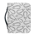 White Eggplant Drawing Print Leather Bible Cover