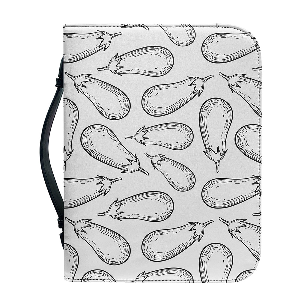 White Eggplant Drawing Print Leather Bible Cover