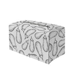 White Eggplant Drawing Print Leather Tissue Box Cover