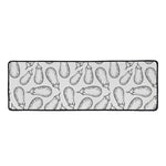 White Eggplant Drawing Print Long Kitchen Mat