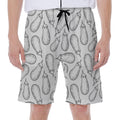 White Eggplant Drawing Print Men's Beach Shorts