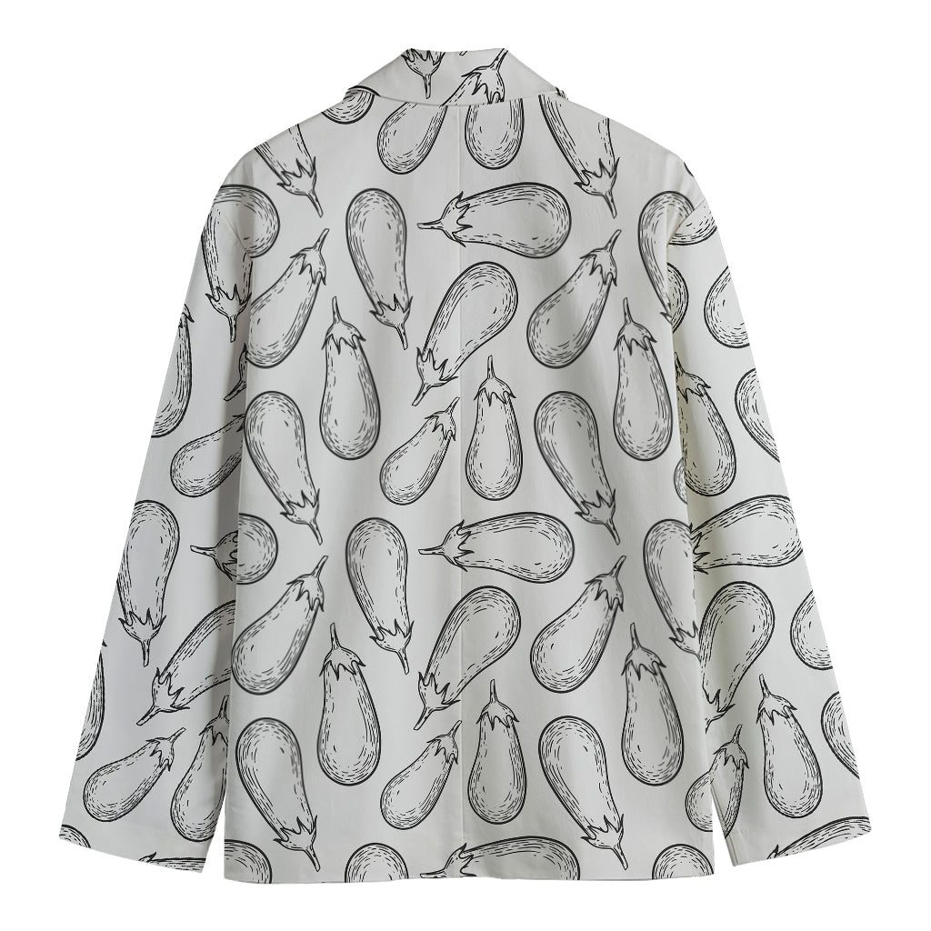 White Eggplant Drawing Print Men's Blazer