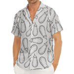 White Eggplant Drawing Print Men's Deep V-Neck Shirt