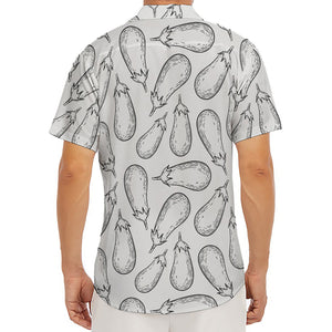 White Eggplant Drawing Print Men's Deep V-Neck Shirt