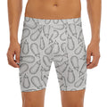 White Eggplant Drawing Print Men's Long Boxer Briefs