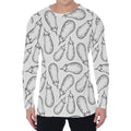 White Eggplant Drawing Print Men's Long Sleeve T-Shirt