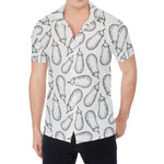 White Eggplant Drawing Print Men's Shirt