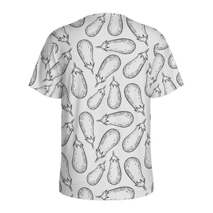 White Eggplant Drawing Print Men's Sports T-Shirt