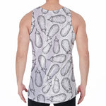 White Eggplant Drawing Print Men's Velvet Tank Top