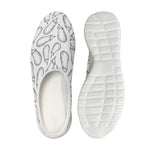 White Eggplant Drawing Print Mesh Casual Shoes