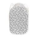 White Eggplant Drawing Print Mesh Laundry Hamper