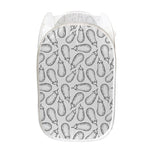 White Eggplant Drawing Print Mesh Laundry Hamper