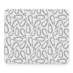 White Eggplant Drawing Print Mouse Pad