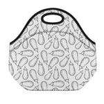 White Eggplant Drawing Print Neoprene Lunch Bag