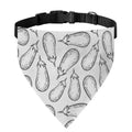 White Eggplant Drawing Print Over The Collar Dog Bandana