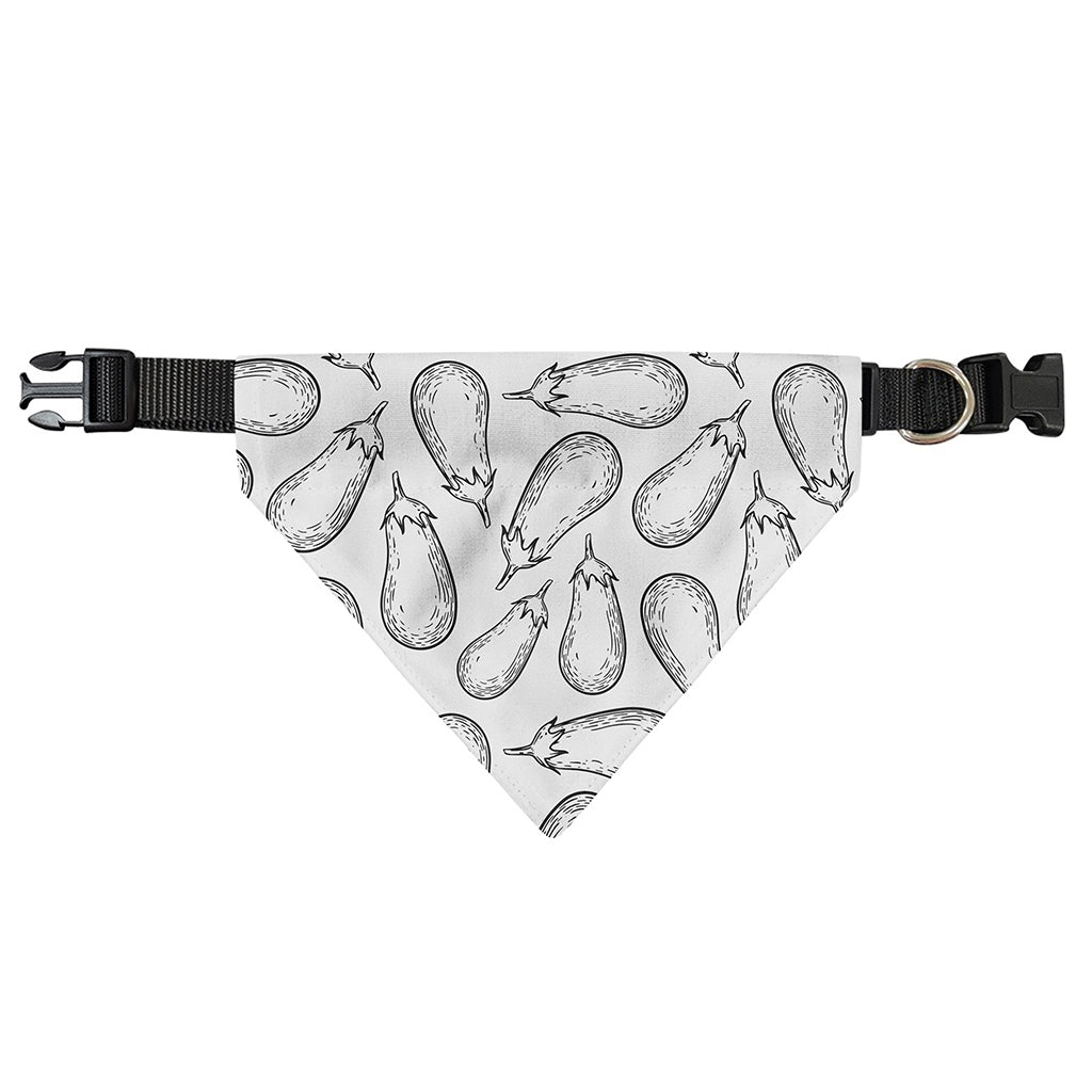 White Eggplant Drawing Print Over The Collar Dog Bandana