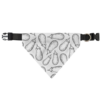White Eggplant Drawing Print Over The Collar Dog Bandana