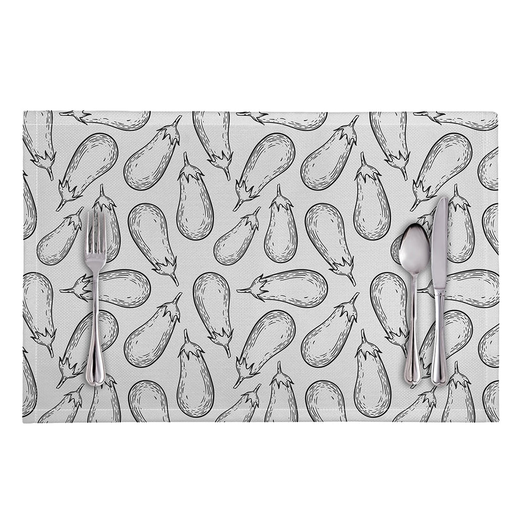White Eggplant Drawing Print Placemat