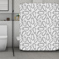 White Eggplant Drawing Print Polyester Shower Curtain