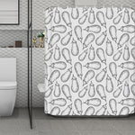 White Eggplant Drawing Print Polyester Shower Curtain