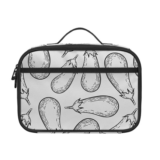 White Eggplant Drawing Print Portable Lunch Bag