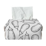 White Eggplant Drawing Print Rectangle Tissue Box Cover