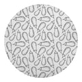 White Eggplant Drawing Print Round Blanket