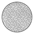 White Eggplant Drawing Print Round Floor Mat