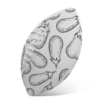 White Eggplant Drawing Print Rugby Ball