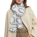 White Eggplant Drawing Print Scarf