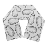 White Eggplant Drawing Print Scarf