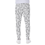 White Eggplant Drawing Print Scuba Joggers
