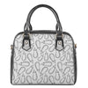 White Eggplant Drawing Print Shoulder Handbag