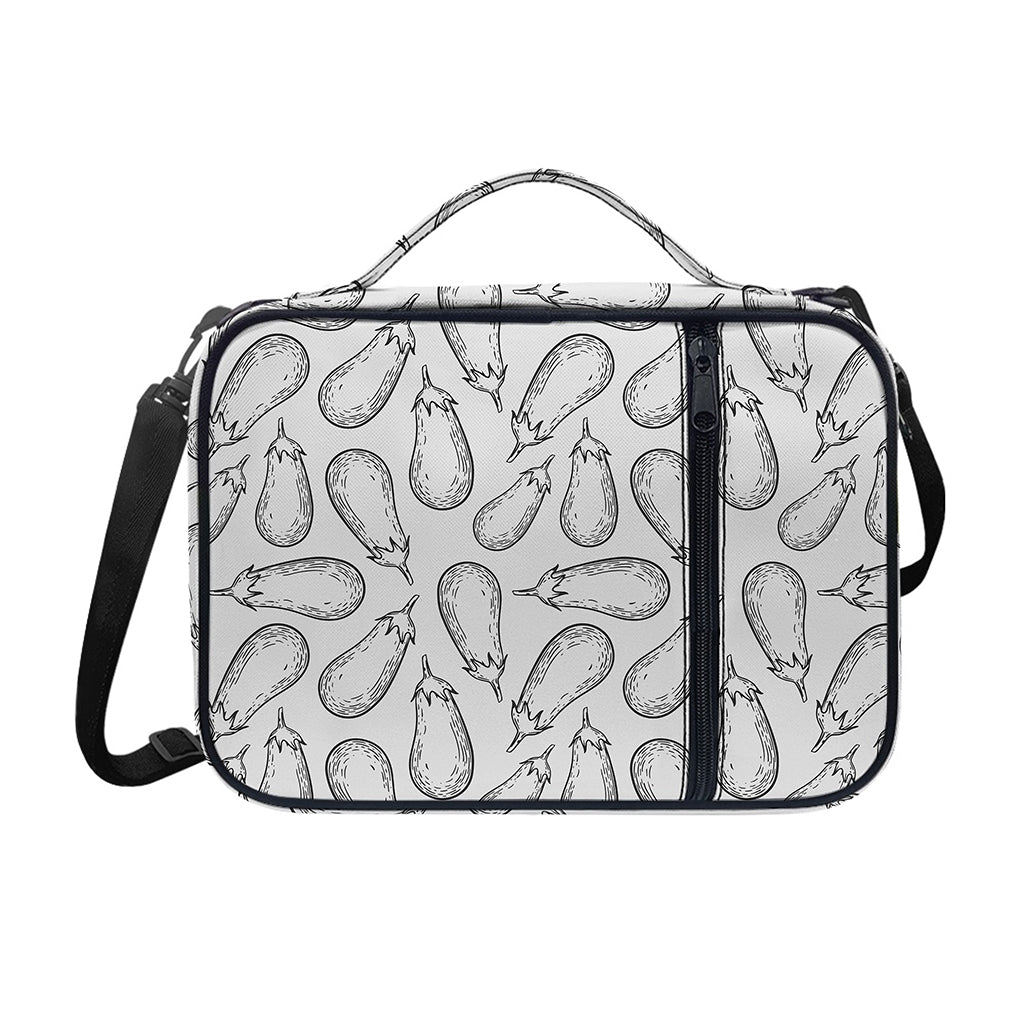 White Eggplant Drawing Print Shoulder Strap Bible Bag