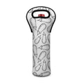 White Eggplant Drawing Print Single Neoprene Wine Tote