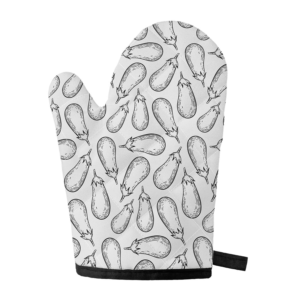 White Eggplant Drawing Print Single Oven Mitt