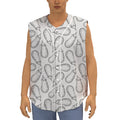 White Eggplant Drawing Print Sleeveless Baseball Jersey